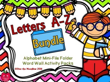 Preview of Alphabet A-Z Mini-File Folder Word Wall Activity Packs | Bundle