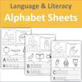 Alphabet (A-Z) Sheets, including ASL