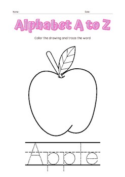 Preview of Alphabet A to Z Coloring Worksheet For Kids "4-6"