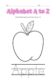Alphabet A to Z Coloring Worksheet For Kids "4-6"