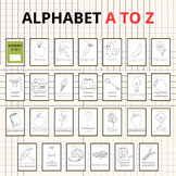 Alphabet A to Z Coloring Worksheet Set