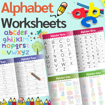 Alphabet A to Z Tracing, Writing and Coloring | Uppercase and Lowercase ...