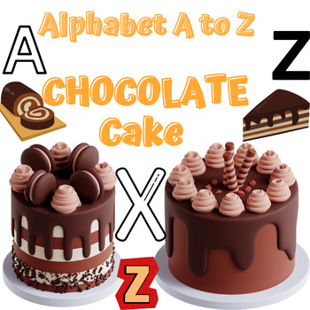 Preview of Alphabet A to Z chocolate cake