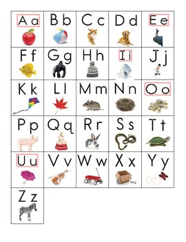 Preview of Alphabet ABC Chart - NONFICTION REALISTIC Pictures