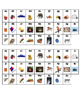 Preview of Alphabet ABC Picture Chart for Kid Writing