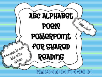Preview of Alphabet ABC Poetry Book and PowerPoint for Shared Reading