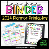 Teacher Planner Binder Printables 2024 Calendars Checklist