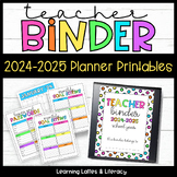 Teacher Planner Binder Printables 2024 Calendars Checklist