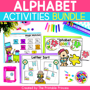 Preview of Alphabet Activities BUNDLE |  Alphabet Letter Recognition Centers and Games