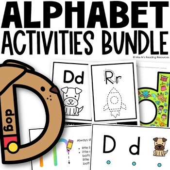 Preview of Alphabet Activities Tracing BUNDLE Alphabet Posters Letter Recognition Tracing