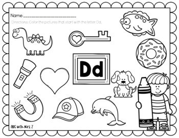 Alphabet Activities- Color the Picture-Beginning Sounds | TpT