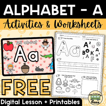 Preview of Alphabet Activities Digital and Worksheets | Letter of the Day / Week | A | FREE