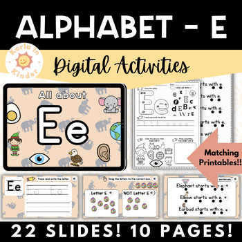Preview of Alphabet Activities DIGITAL & PRINT | Letter of the Day / Week | Letter E
