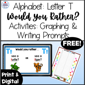 Preview of Alphabet Activities FREEBIE Would You Rather Graphing Activities Opinion Writing