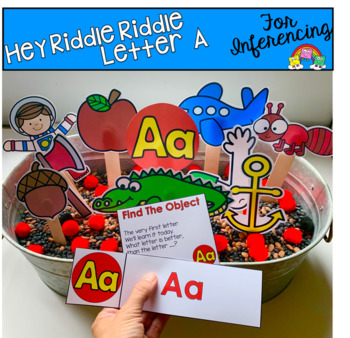Preview of Alphabet Activities: "Hey Riddle Riddle" Sensory Bin Riddles Alphabet Bundle