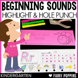 Alphabet Activities Hole Punch & Highlight | Beginning Sounds