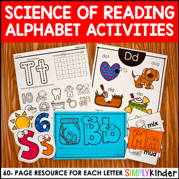 Preview of Alphabet Activities Kindergarten, Science of Reading Alphabet Posters & MORE