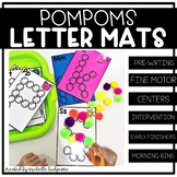 Alphabet Activities | PomPom Letter Mats task cards | Fine Motor