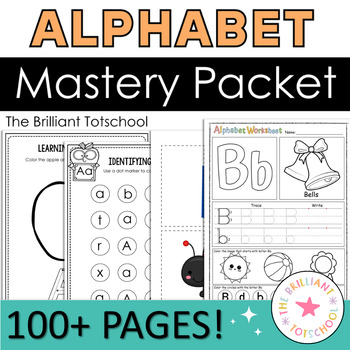 Preview of Alphabet Activities Preschool, PreK, Phonics, No-prep, Worksheets - 100+ Pages