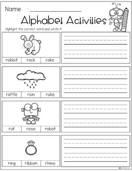 free alphabet activities printables by the kiddie class tpt