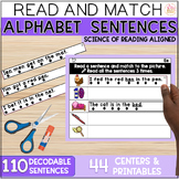 Alphabet Activities - Decodable Read and Match Sentences