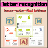 Alphabet Activities: Tracing, Coloring and Finding letters