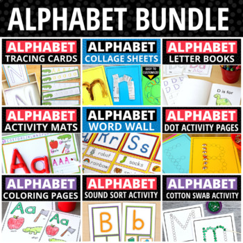 Preview of Alphabet Activities Uppercase & Lowercase Letter Identification & Sounds BUNDLE