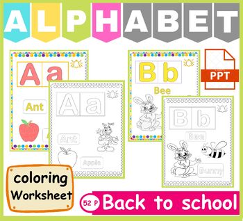 Preview of Alphabet Activities Worksheets - ABC Coloring Pages - Letter Recognition Tracing