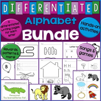 Preview of Alphabet Unit Bundle - Differentiated Letter Writing Pages & Activities