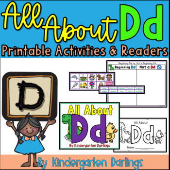 Preview of Alphabet Worksheets and Emergent Readers for the Letter Dd for Kindergarten 