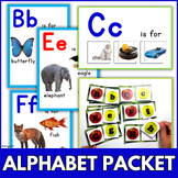 Alphabet Activities with Real Pictures Cards Posters Back 