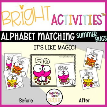 Preview of Alphabet Activities for Preschool- Matching Alphabet SUMMER BUGS