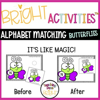 Preview of Light Table Spring Alphabet Activities for Preschool- Matching Butterfly Letters