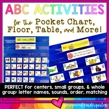 Preview of Alphabet Activities for Pocket Chart, Table, Floor! Letter ID, Sounds, Matching