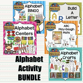 Preview of Early Childhood Alphabet Activity Bundle - Alphabet Crafts, Games, Centers