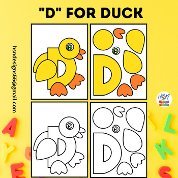 Preview of Alphabet Activity Craft : "D" for Duck | Uppercase Letter "D" Craft