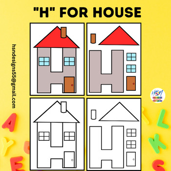 Preview of Alphabet Activity Craft : "H" for House | Uppercase Letter "H" Craft