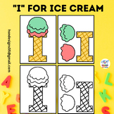 Alphabet Activity Craft : "I" for Ice Cream | Uppercase Le