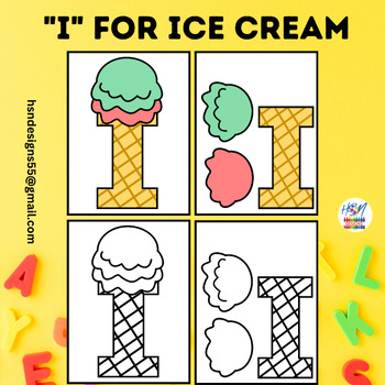 Preview of Alphabet Activity Craft : "I" for Ice Cream | Uppercase Letter "I" Craft