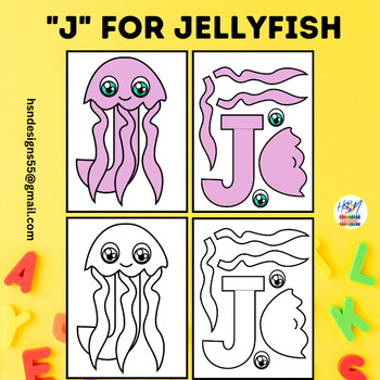 Preview of Alphabet Activity Craft : "J" for Jellyfish | Uppercase Letter "J" Craft