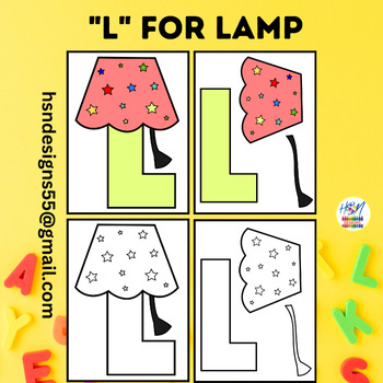 Preview of Alphabet Activity Craft : "L" for Lamp | Uppercase Letter "L" Craft
