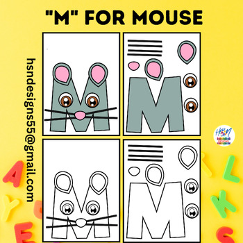Preview of Alphabet Activity Craft : "M" for Mouse | Uppercase Letter "M" Craft