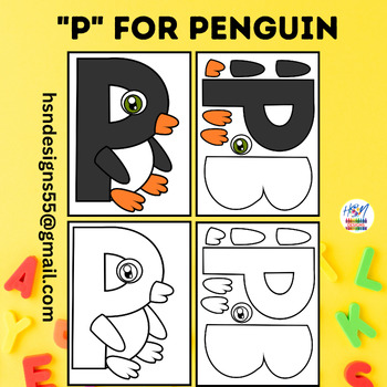 Preview of Alphabet Activity Craft : "P" for Penguin | Uppercase Letter "P" Craft