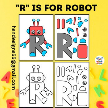 Preview of Alphabet Activity Craft : "R" is for Robot | Uppercase Letter "R" Craft