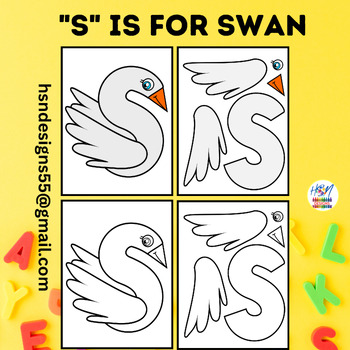 Preview of Alphabet Activity Craft : "S" is for Swan | Uppercase Letter "S" Craft