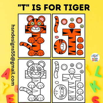 Preview of Alphabet Activity Craft : "T" is for Tiger | Uppercase Letter "T" Craft
