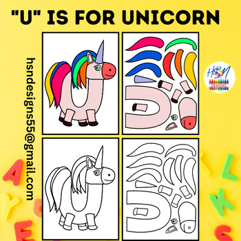 Preview of Alphabet Activity Craft : "U" is for Unicorn | Uppercase Letter "U" Craft