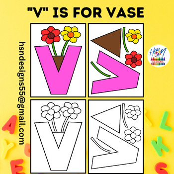 Preview of Alphabet Activity Craft : "V" is for Vase | Uppercase Letter "V" Craft