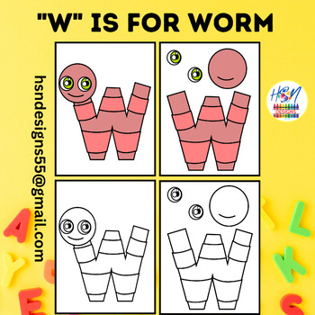 Preview of Alphabet Activity Craft : "W" is for Worm | Uppercase Letter "W" Craft
