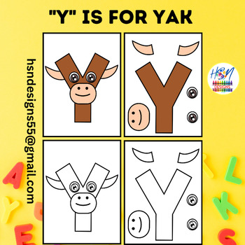 Preview of Alphabet Activity Craft : "Y" is for Yak | Uppercase Letter "Y" Craft